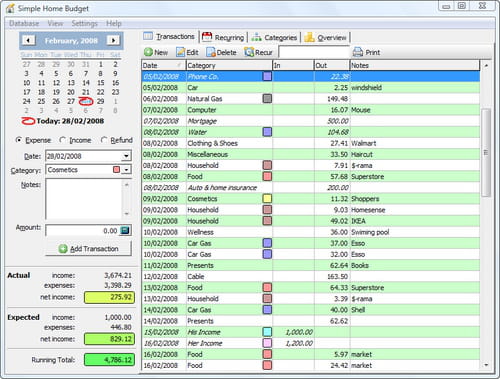 free home budget software