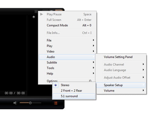 MPCStar Player - Switch audio to 5.1 surround