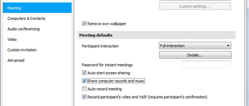 screen sharing with audio