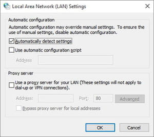 verify lan settings windows