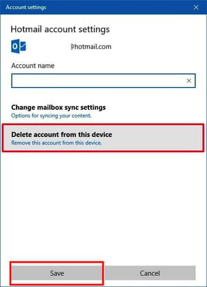 remove email accounts Mail app