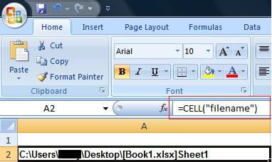 Excel Insert The Path And File Name In A Cell Ccm