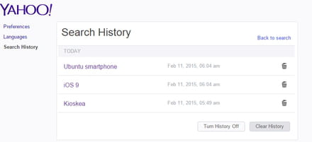 Yahoo Search How To Clear Your History