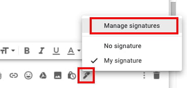 switch between gmail signatures