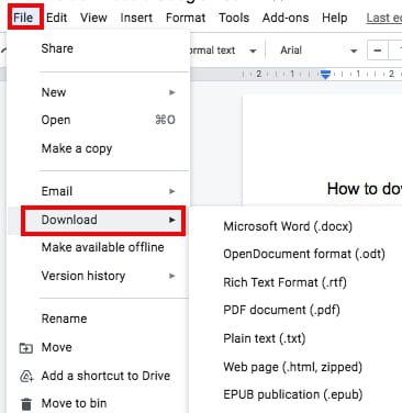 google docs save as pdf file extension