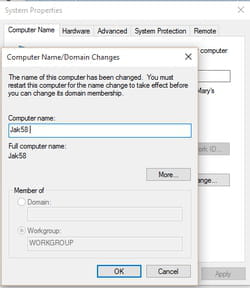 change pc name control panel