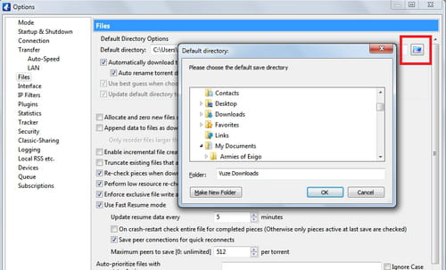 vuze bittorrent vlc default