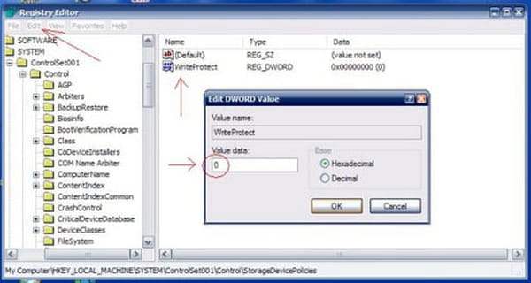 Remove write protection: from USB, SD hard