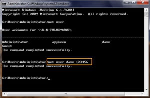 reset windows password command prompt