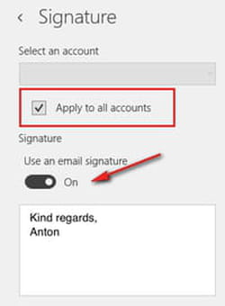 create signature in the Mail app