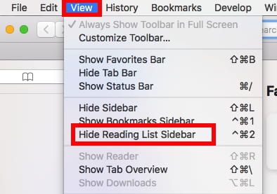 remove reading list safari