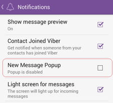 viber turn off notifications for new messages new messages