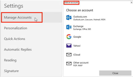 set up email account windows 10