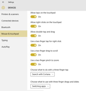 windows 10 multitouch gestures list