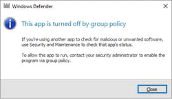 windows defender disable