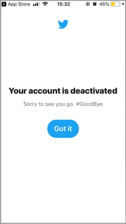 deactivate twitter account