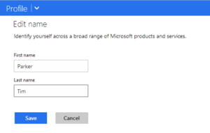 changing the name associated with a microsoft account