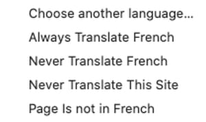 Select translation language