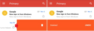 gmail swipe to delete