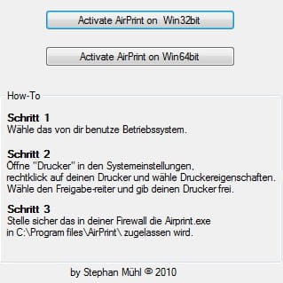 Airprint activator windows