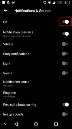 How to turn off notifications on Facebook Messenger